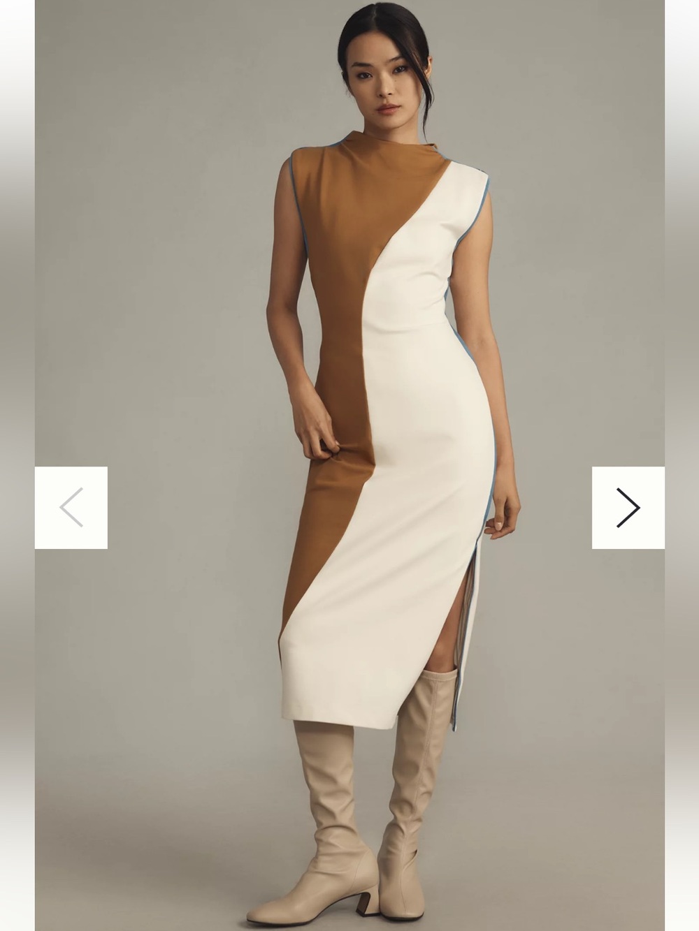 Anthropologie Maeve Muscle Colorblock Midi Dress size petite large